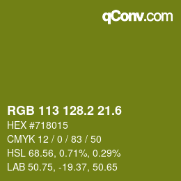 カラーコード: RGB 113 128.2 21.6 | qconv.com
