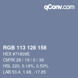 颜色代码: RGB 113 128 158 | qconv.com