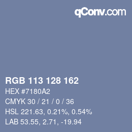 カラーコード: RGB 113 128 162 | qconv.com