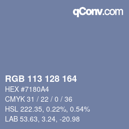 Color code: RGB 113 128 164 | qconv.com