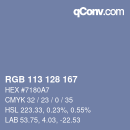 Color code: RGB 113 128 167 | qconv.com