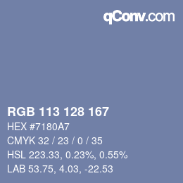 Color code: RGB 113 128 167 | qconv.com