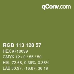 カラーコード: RGB 113 128 57 | qconv.com