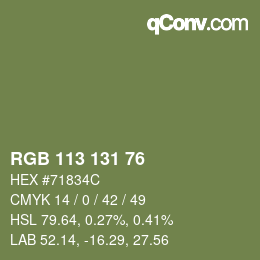 Farbcode: RGB 113 131 76 | qconv.com