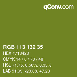 カラーコード: RGB 113 132 35 | qconv.com