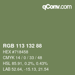 Farbcode: RGB 113 132 88 | qconv.com
