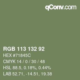 カラーコード: RGB 113 132 92 | qconv.com