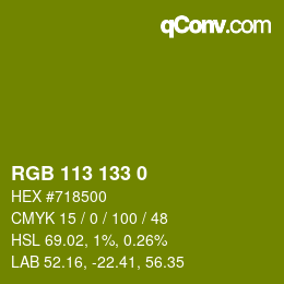 Color code: RGB 113 133 0 | qconv.com