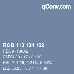 Color code: RGB 113 134 162 | qconv.com