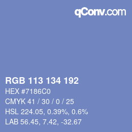 Color code: RGB 113 134 192 | qconv.com