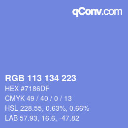 カラーコード: RGB 113 134 223 | qconv.com