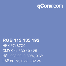 Color code: RGB 113 135 192 | qconv.com