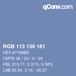 カラーコード: RGB 113 136 181 | qconv.com