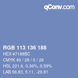Color code: RGB 113 136 188 | qconv.com