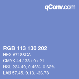 Color code: RGB 113 136 202 | qconv.com