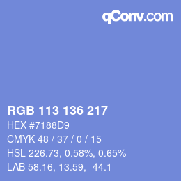 Color code: RGB 113 136 217 | qconv.com