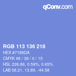 Color code: RGB 113 136 218 | qconv.com