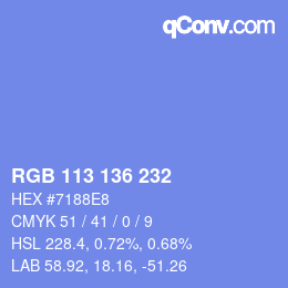 Color code: RGB 113 136 232 | qconv.com