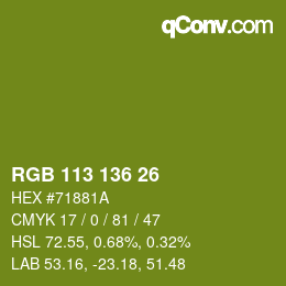 Color code: RGB 113 136 26 | qconv.com
