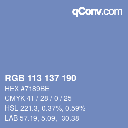 Farbcode: RGB 113 137 190 | qconv.com