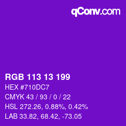 Color code: RGB 113 13 199 | qconv.com