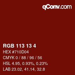 Color code: RGB 113 13 4 | qconv.com