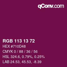 Color code: RGB 113 13 72 | qconv.com