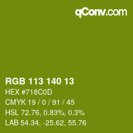 颜色代码: RGB 113 140 13 | qconv.com