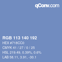 Color code: RGB 113 140 192 | qconv.com