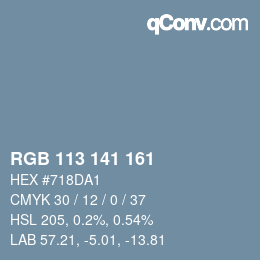 カラーコード: RGB 113 141 161 | qconv.com