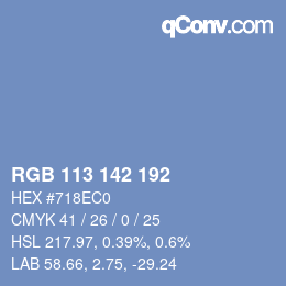 Color code: RGB 113 142 192 | qconv.com