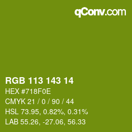 Color code: RGB 113 143 14 | qconv.com
