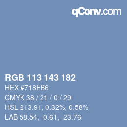 カラーコード: RGB 113 143 182 | qconv.com