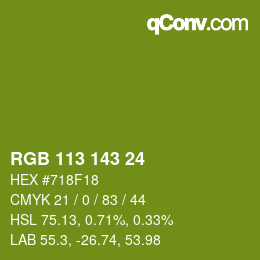 Color code: RGB 113 143 24 | qconv.com