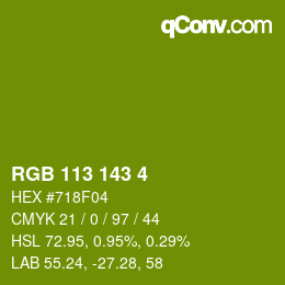 カラーコード: RGB 113 143 4 | qconv.com