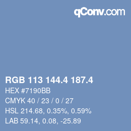 カラーコード: RGB 113 144.4 187.4 | qconv.com
