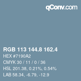 カラーコード: RGB 113 144.8 162.4 | qconv.com