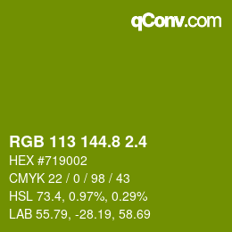カラーコード: RGB 113 144.8 2.4 | qconv.com