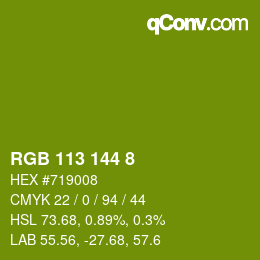 Color code: RGB 113 144 8 | qconv.com