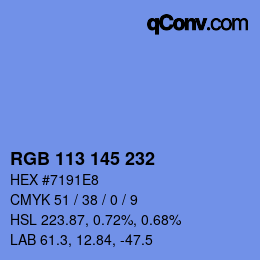 Color code: RGB 113 145 232 | qconv.com