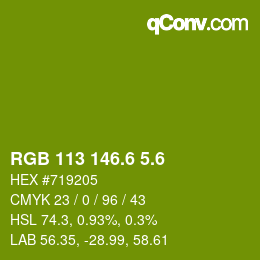 カラーコード: RGB 113 146.6 5.6 | qconv.com