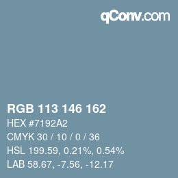 カラーコード: RGB 113 146 162 | qconv.com