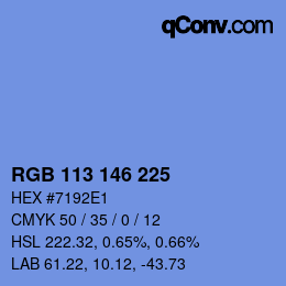 Color code: RGB 113 146 225 | qconv.com