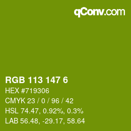 Color code: RGB 113 147 6 | qconv.com