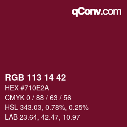 Color code: RGB 113 14 42 | qconv.com