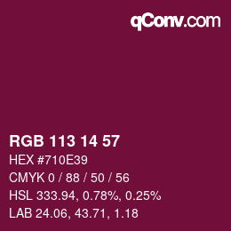 カラーコード: RGB 113 14 57 | qconv.com