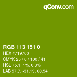 Color code: RGB 113 151 0 | qconv.com