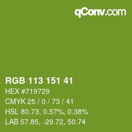 Color code: RGB 113 151 41 | qconv.com