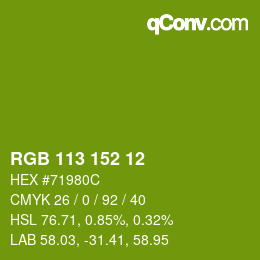 カラーコード: RGB 113 152 12 | qconv.com