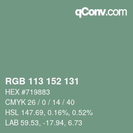 カラーコード: RGB 113 152 131 | qconv.com